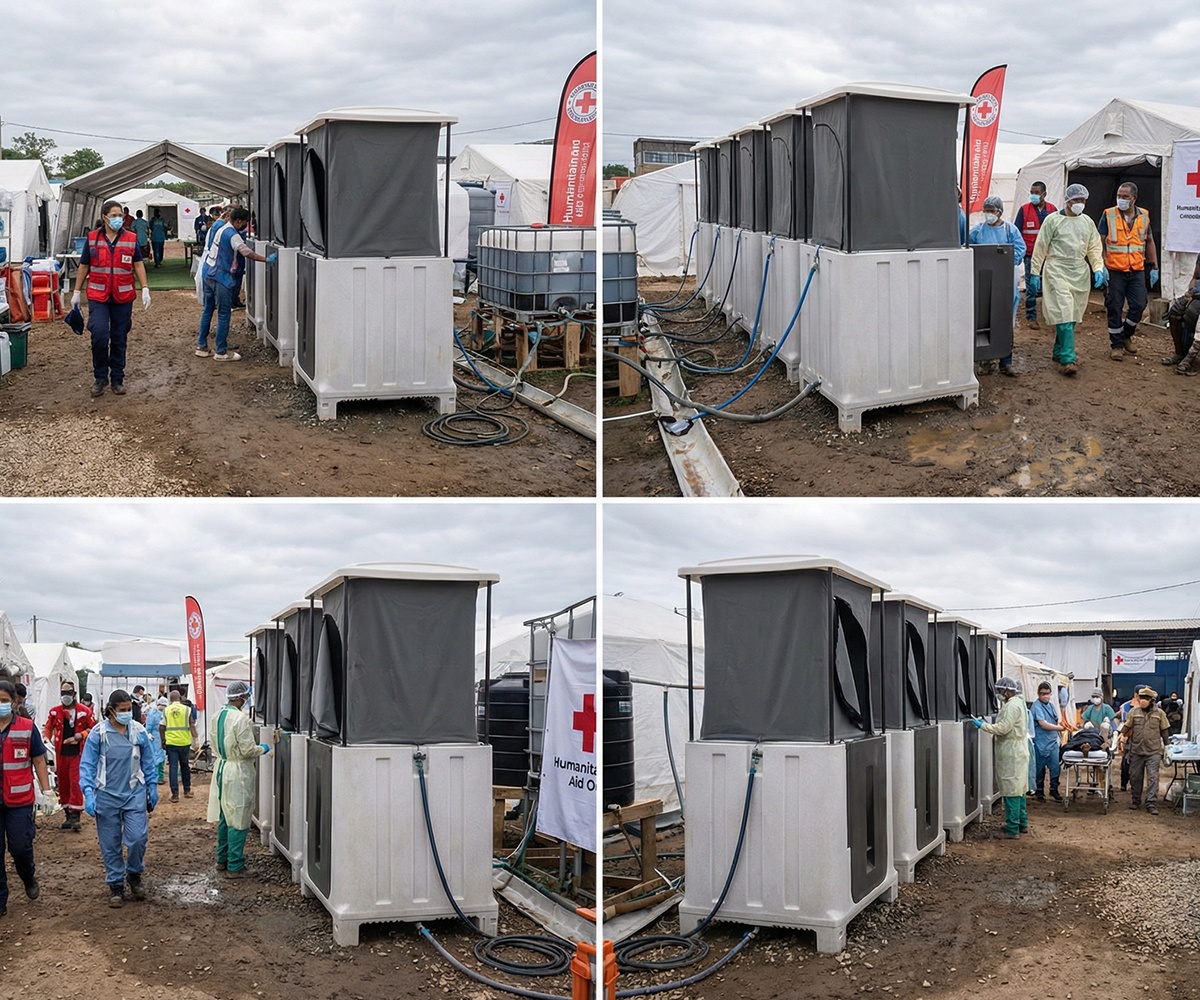 Soluciones sanitarias plegables para emergencias y proyectos humanitarios - 2