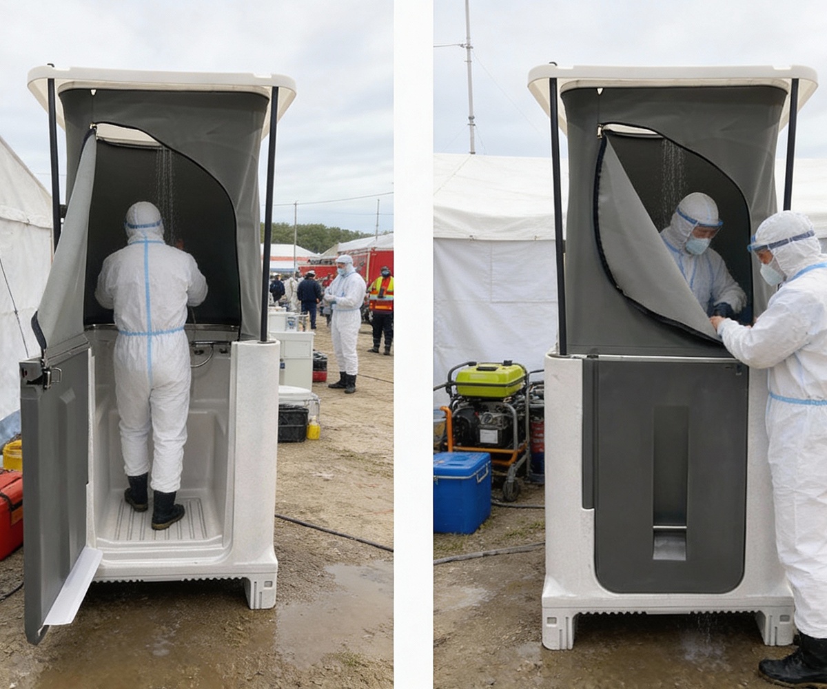 Soluciones sanitarias plegables para emergencias y proyectos humanitarios