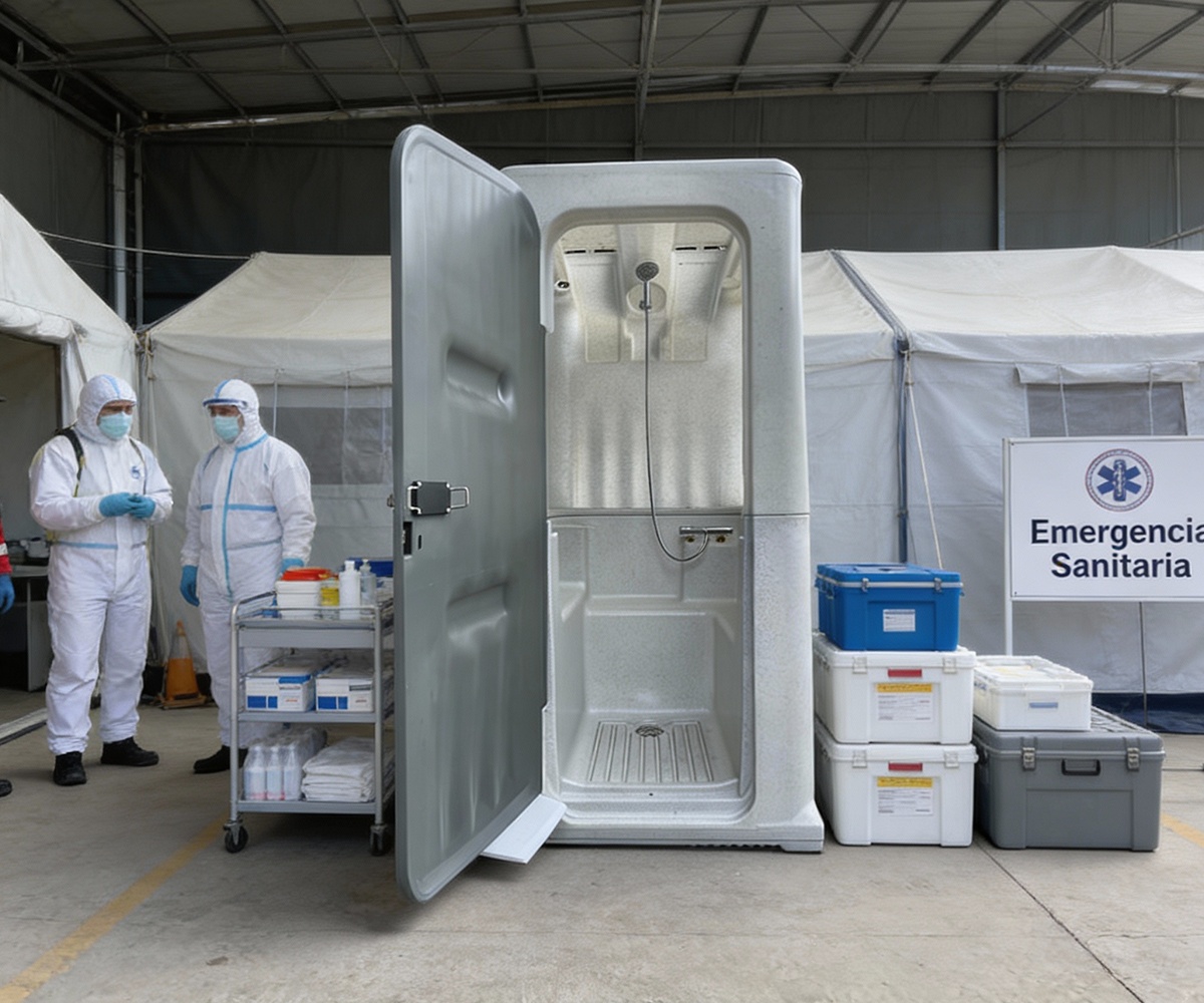 Soluciones sanitarias plegables para emergencias y proyectos humanitarios